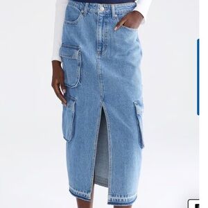 Aeropostale Denim Cargo Maxi Skirt